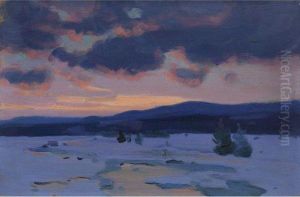 Crepuscule D'hiver (baie St. Paul) by Clarence Alphonse Gagnon