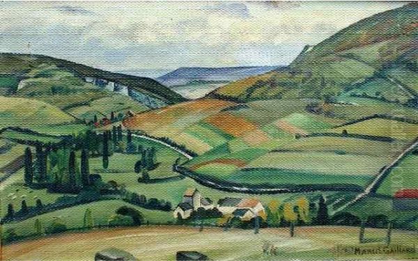 Gaillard Marcel "environs De Beaune Pres De Pommard" Huile Sur Toile Signee En Bas A Droite Et Datee 1920 Sur Le Chassis Avec Un Numero D'exposition. 38 X 61 Cm - view 1