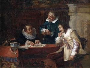 Councilmen In A Historic Interior by Max Gaisser