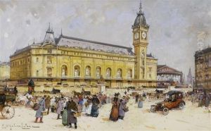 Gare De Lyon by Eugene Galien-Laloue