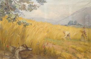 La Raccolta Del Grano by Silvio Galimberti