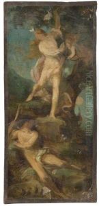 Diane Entrainee Par L'amour Aupres D'endymion Endormi by Pierre Victor Galland