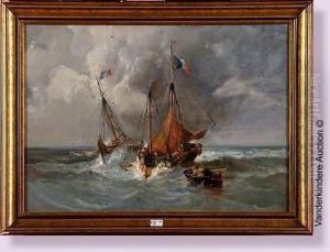 Marine Sous Un Ciel D'orage by Paul Ch. Emmanuel Gallard-Lepinay