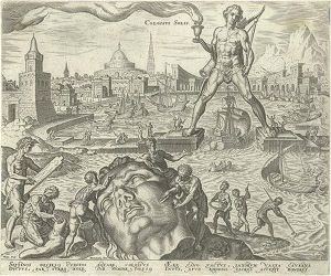 The Seven Wonders Of The World And The Ruins Of The Coliseum. by Philip Galle