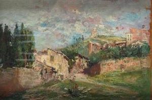 Paisaje Con Campesinas by Jose Gallegos Y Arnosa