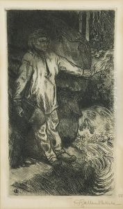 Koskenkuulija, 
Laatta: Agk by Akseli Valdemar Gallen-Kallela