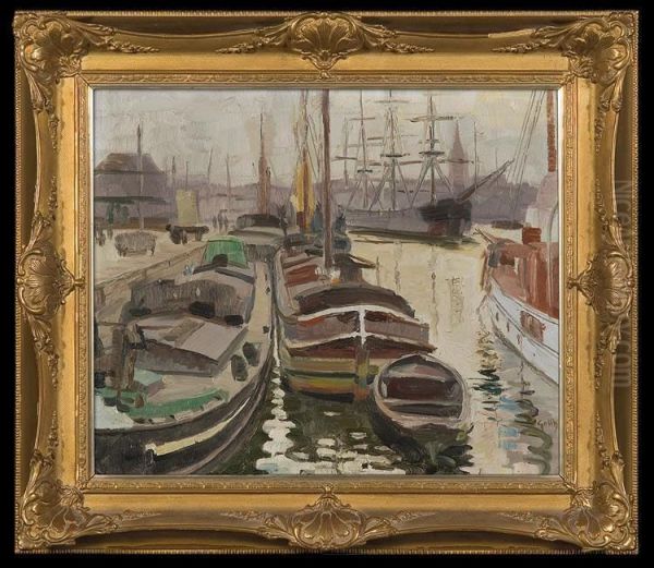 Barges In Ostende Port - view 1