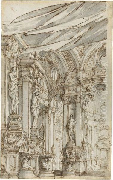 Stage Design With An Elaborate Architectural Interior - view 1