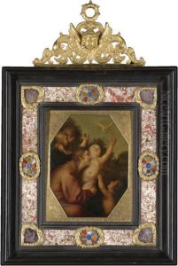 The Madonna And Child With The Infant St. John The Baptist And Putti by Giovanni Antonio Galli