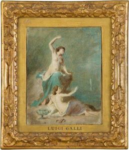 Figure Femminili Panneggiate Su Una Roccia by Luigi Galli