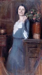 Figura Con Vaso Di Fiori by Riccardo Galli