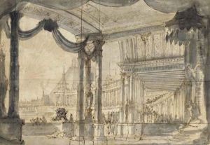 Un Mausolee Vu D'une Colonnade