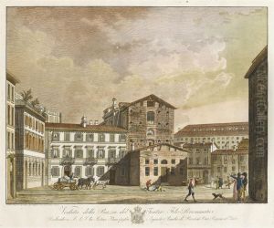 Piazza Del Teatro Dei Filodrammatici; E Giardini Pubblici; Ecassina De' Pomi A Porta Nuova by Gaspare Galliari