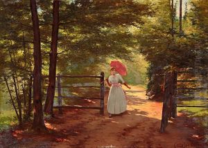 Una Joven Con Sombrilla by Francisco Galofre Oller