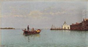 Punta Della Dogana With A Gondola In The Foreground