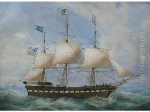 Trois Mats Americain Naviguantvu Par Le Travers Tribord
