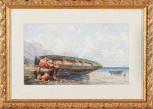 Pescatore Che Aggiusta Le Reti by Francesco Gamba