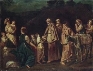 Monks Collecting Eggs by Giuseppe Gambarini
