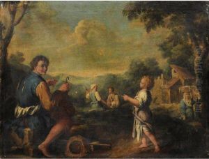 Rejouissances Paysannes Dans La Campagne Italienne by Giuseppe Gambarini