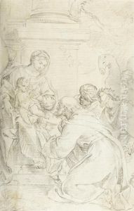 The Adoration Of The Three Kings by Giuseppe Gambarini