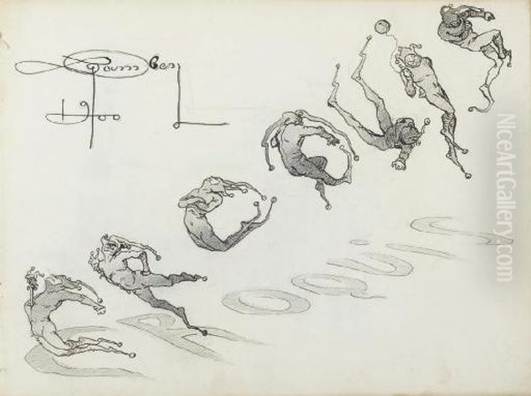 Un Album De Croquis De 13 Pages Comprenant Des Soldats, Des Scenes De Batailles Et Des Etudes De Vignettes Avec Des Femmes Entourees De Fleurs - view 1