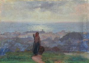 Paesaggio Al Tramonto by Raffaello Gambogi
