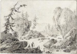Felsige Fluslandschaft by Jacques Gamelin