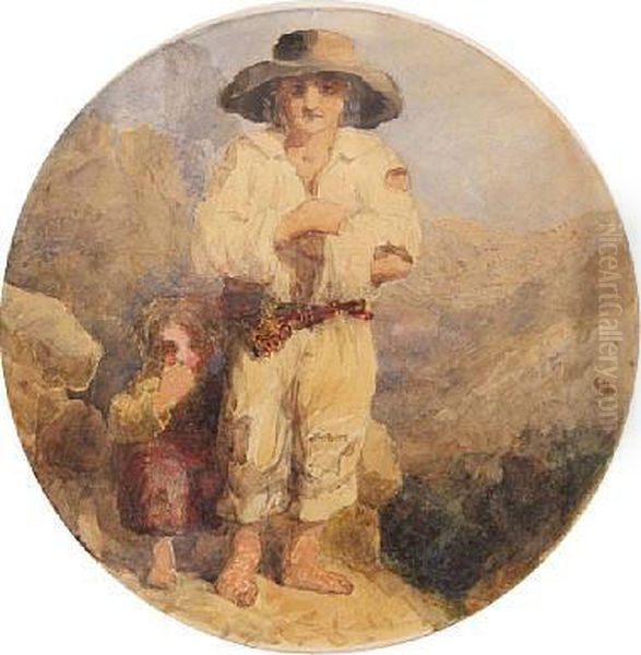 Figures In A Mountainous Landscape - view 1