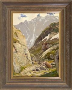 Gebirgsschlucht by Otto Gampert