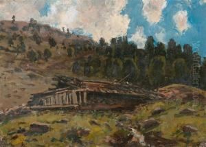 Scheune In Berglandschaft. Scheune In Berglandschaft.
