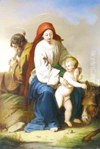 Il Riposo Durante La Fu by Giacomo Gandi