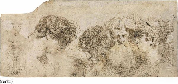 Studies Of Male Heads - view 1