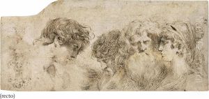 Studies Of Male Heads by Gaetano Gandolfi