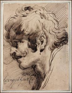 Tete D'homme De Profil by Mauro Gandolfi