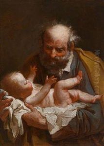 Der Heilige Josef Mit Dem Jesusknaben by Ubaldo Gandolfi