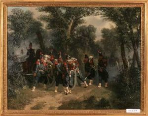 Batterie Se Demasquant Dans Une Clairiere by Adolphe Gandon