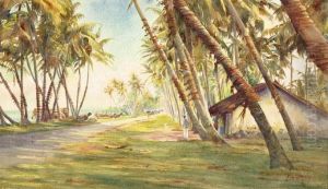 Coast Scene Ceylon (sri Lanka) by Henry George Gandy