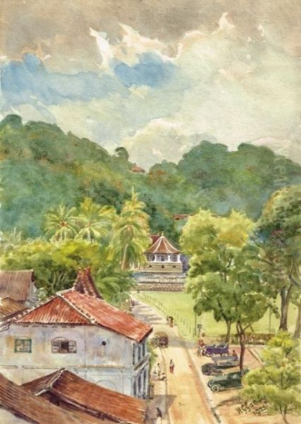 Temple Of The Tooth, Kandy, From A Room Window In Queen's Hotel (sri Lanka) 1925 - view 1