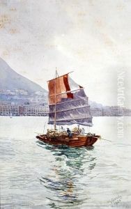 A Junk In Hong Kong Harbour by Herbert Gandy