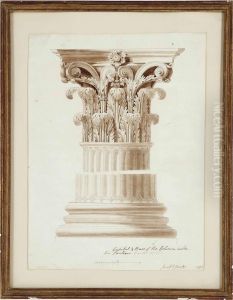 Capital & Base Of The Columns Inside The Pantheon by Joseph Michael Gandy