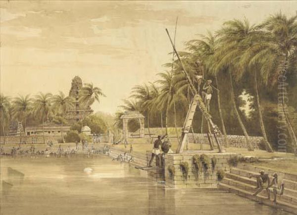Figures Drawing Water From A Tank - view 1