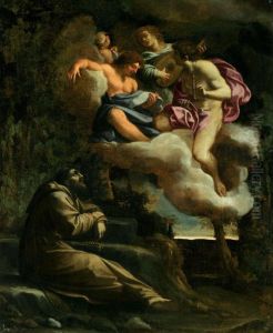 The Vision Of St. Francis by Lorenzo Garbieri Il Nepote