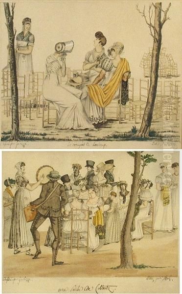 Une Soiree De Coblentz; Les Ennuyees De Longchamps (a Pair) - view 1