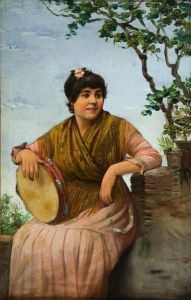 Dama Con Pandereta by Jose Garcia Ramos