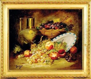 Grape And Peach Still Life