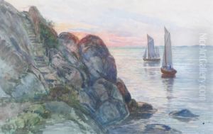 Segelbatar Vid Kust - Motiv Fran Marstrand