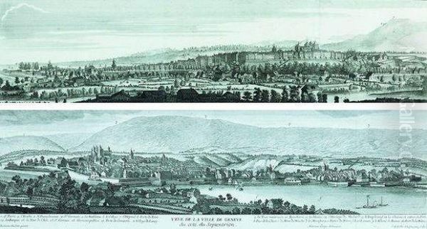 VueDe La Ville De Geneve Du Cote Du Septentrion Et Vue De La Ville DeGeneve Du Cote Du Midy, - view 1