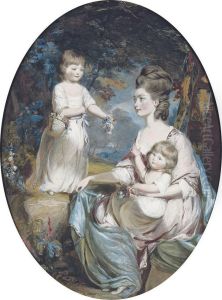 Group Portrait Of Emma, Countess Of Tankerville by Daniel Gardner