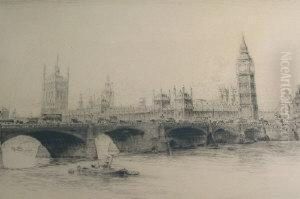 View Of Westminster Bridgewith Big Ben And Houses Of Parliament by Fred Gardner