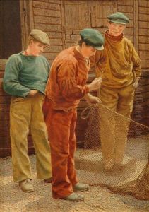 Fixing A New Line To The Old Net, Hastings by William Biscombe Gardner